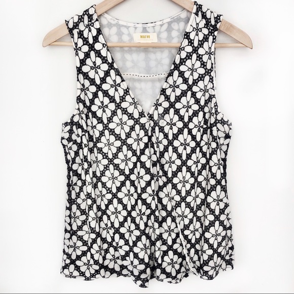 Anthropologie Maeve Floral Eyelet Wrap Tank - Picture 3 of 7